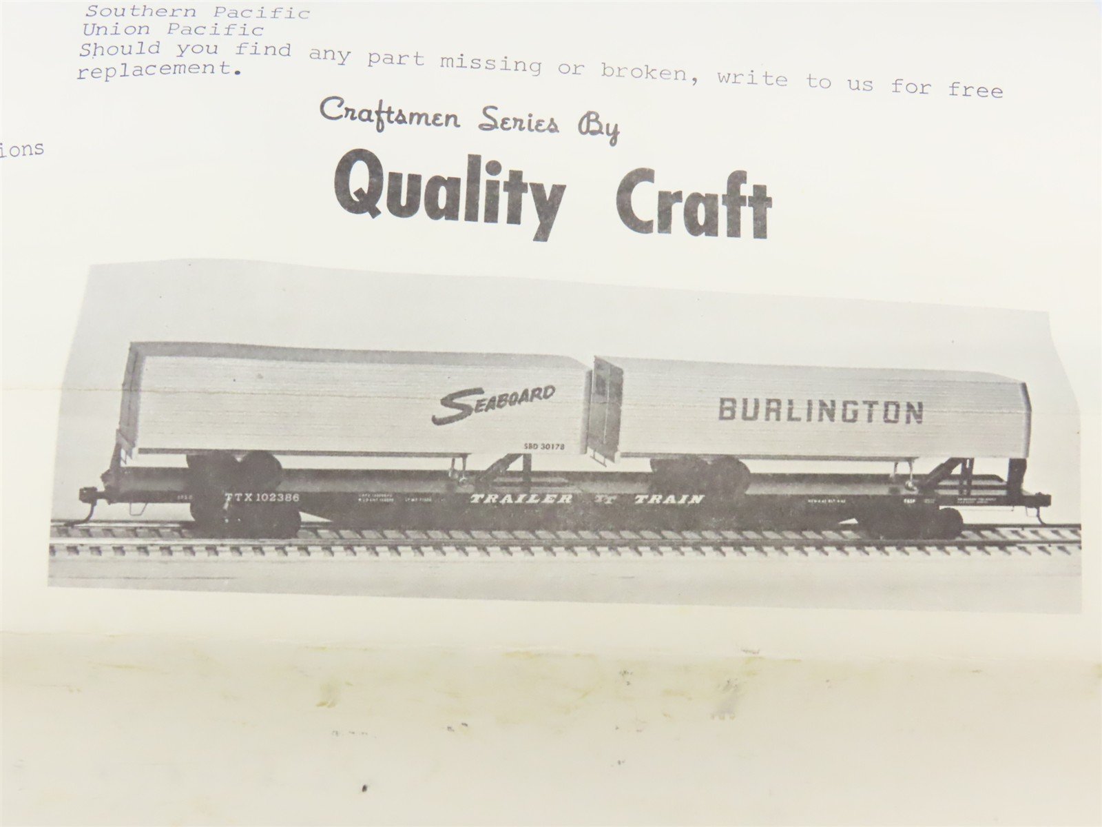 O 2-Rail Quality Craft Kit #OT-1 Undecorated TTX 85' TOFC Flat Car w/ Trailers
