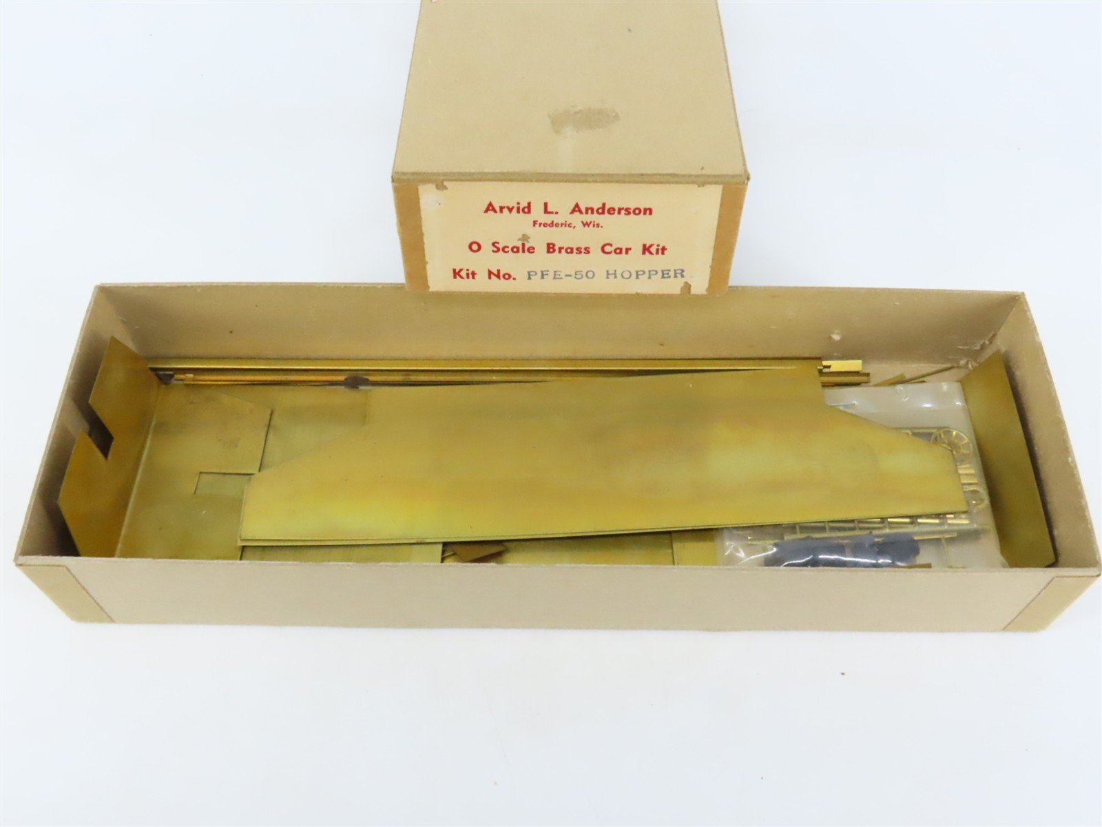 O Scale 2-Rail Arvid L. Anderson BRASS Kit #PFE-50 Undecorated 2-Bay Open Hopper