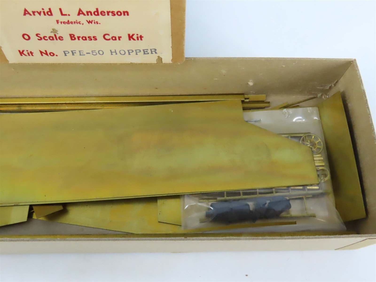 O Scale 2-Rail Arvid L. Anderson BRASS Kit #PFE-50 Undecorated 2-Bay Open Hopper