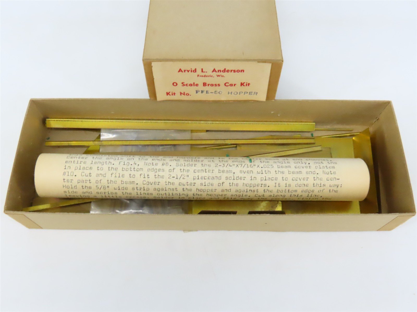 O Scale 2-Rail Arvid L. Anderson BRASS Kit #PFE-50 Undecorated 2-Bay Open Hopper