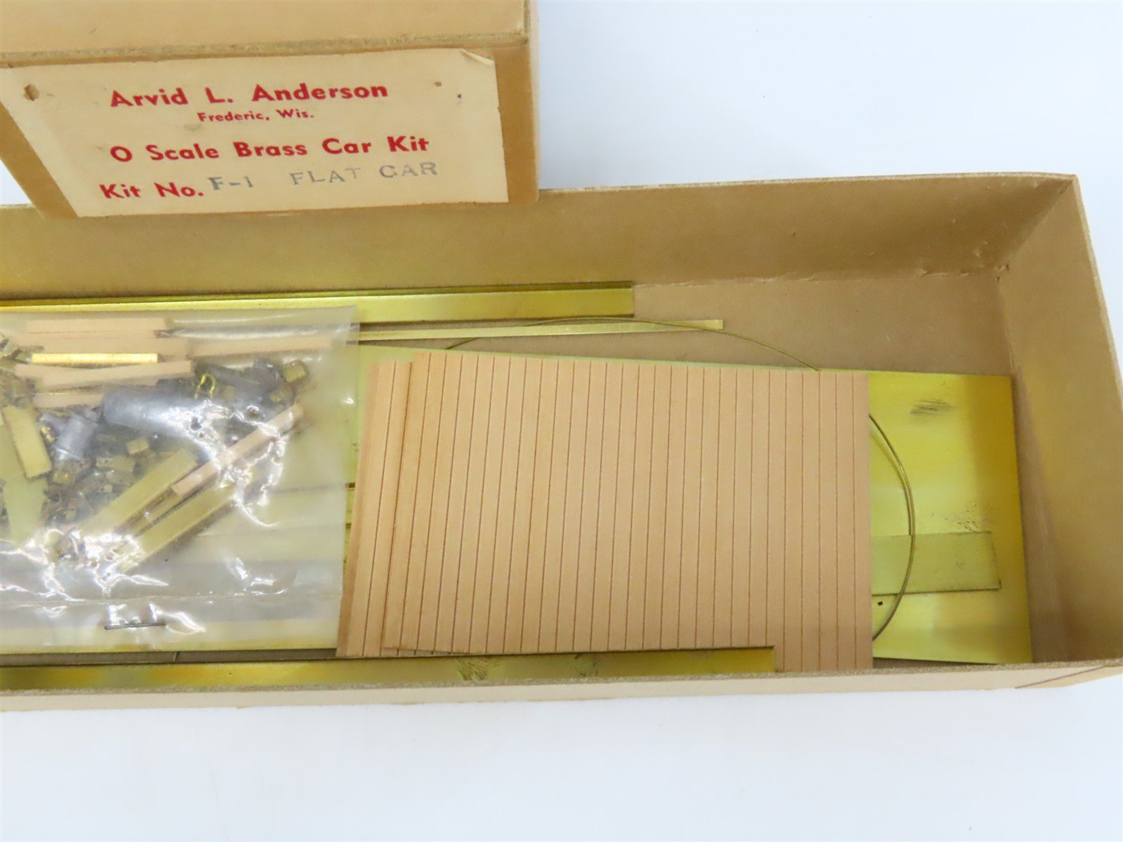 O Scale 2-Rail Arvid L. Anderson BRASS Kit #F-1 Undecorated 40' Flat Car