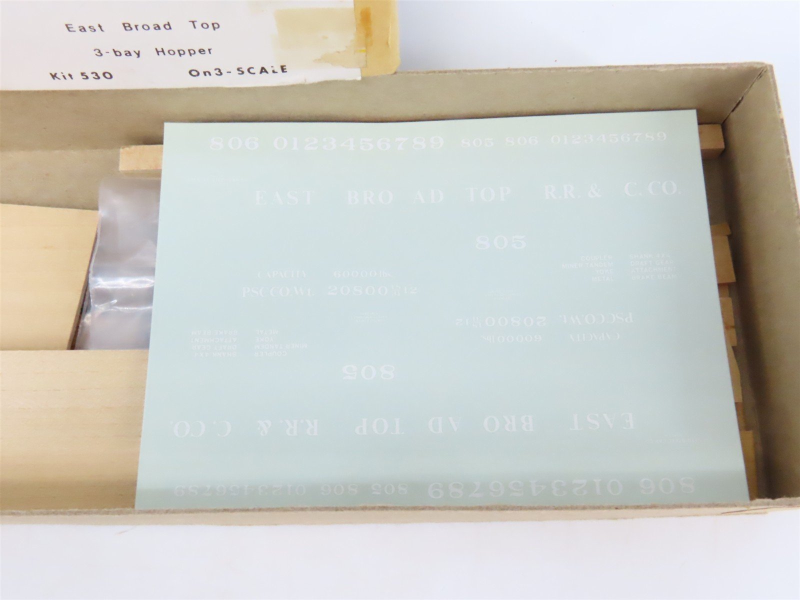On3 Scale Gloor-Craft Craftsman Kit #530 Undecorated EBT 2-Bay Open Hopper