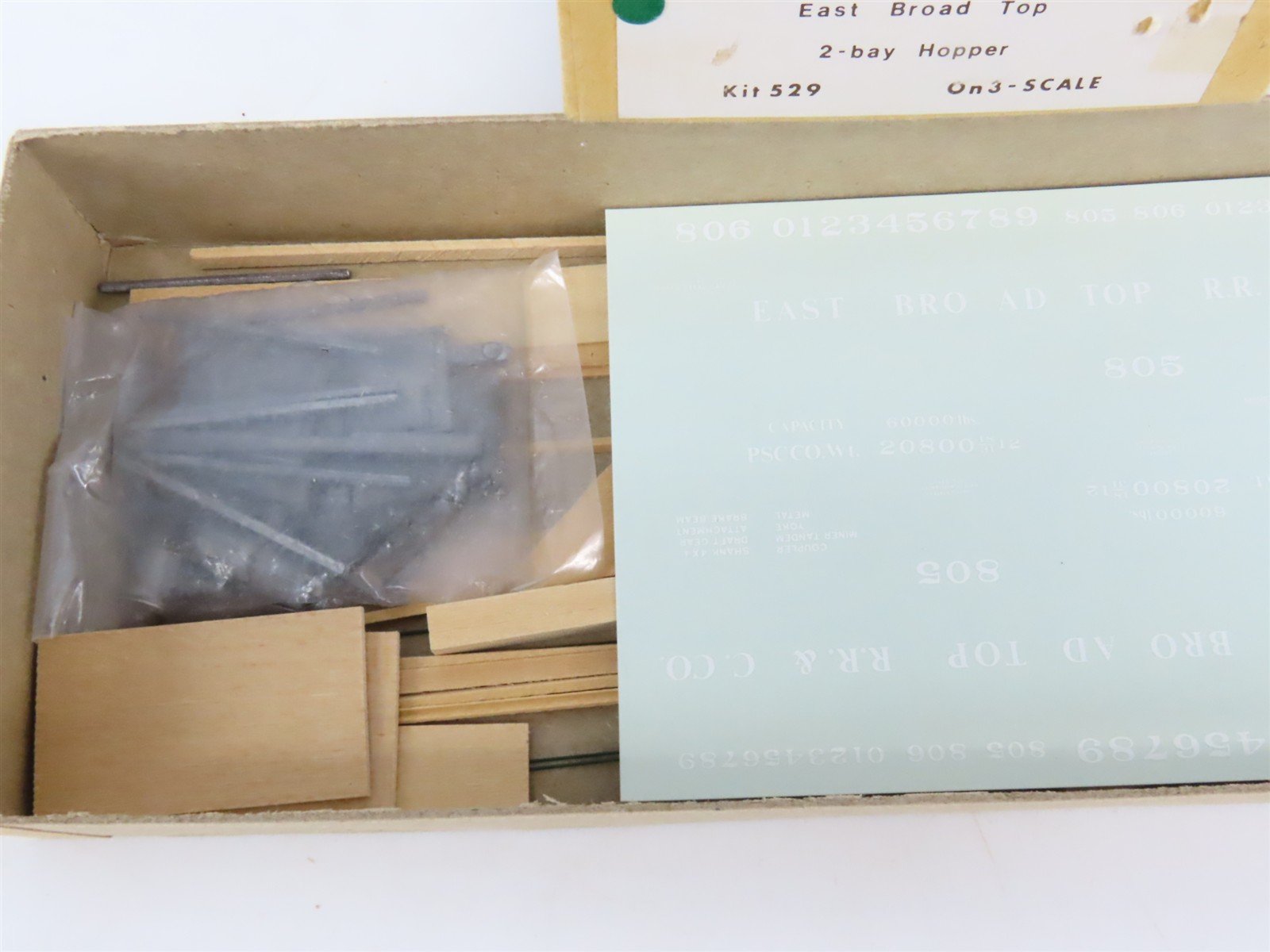 On3 Scale Gloor-Craft Craftsman Kit #529 Undecorated EBT 2-Bay Open Hopper