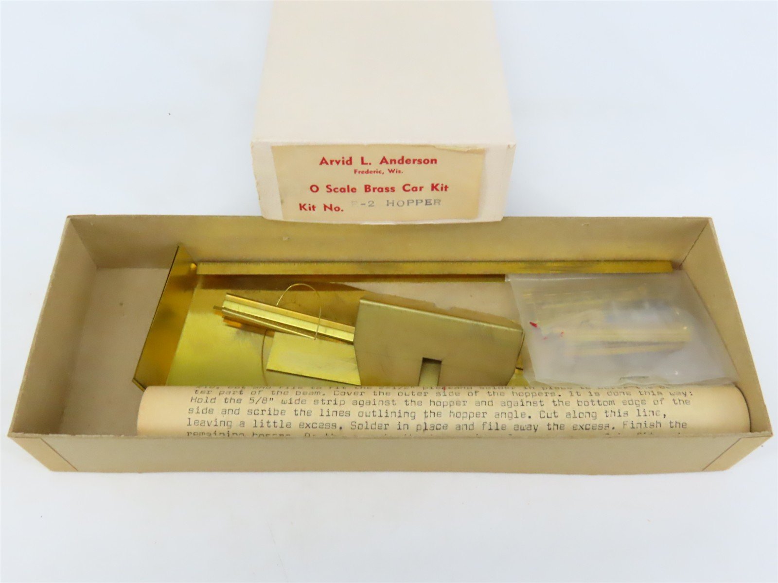 O 2-Rail Arvid L. Anderson BRASS Kit #R-2 Undecorated 2-Bay Open Hopper