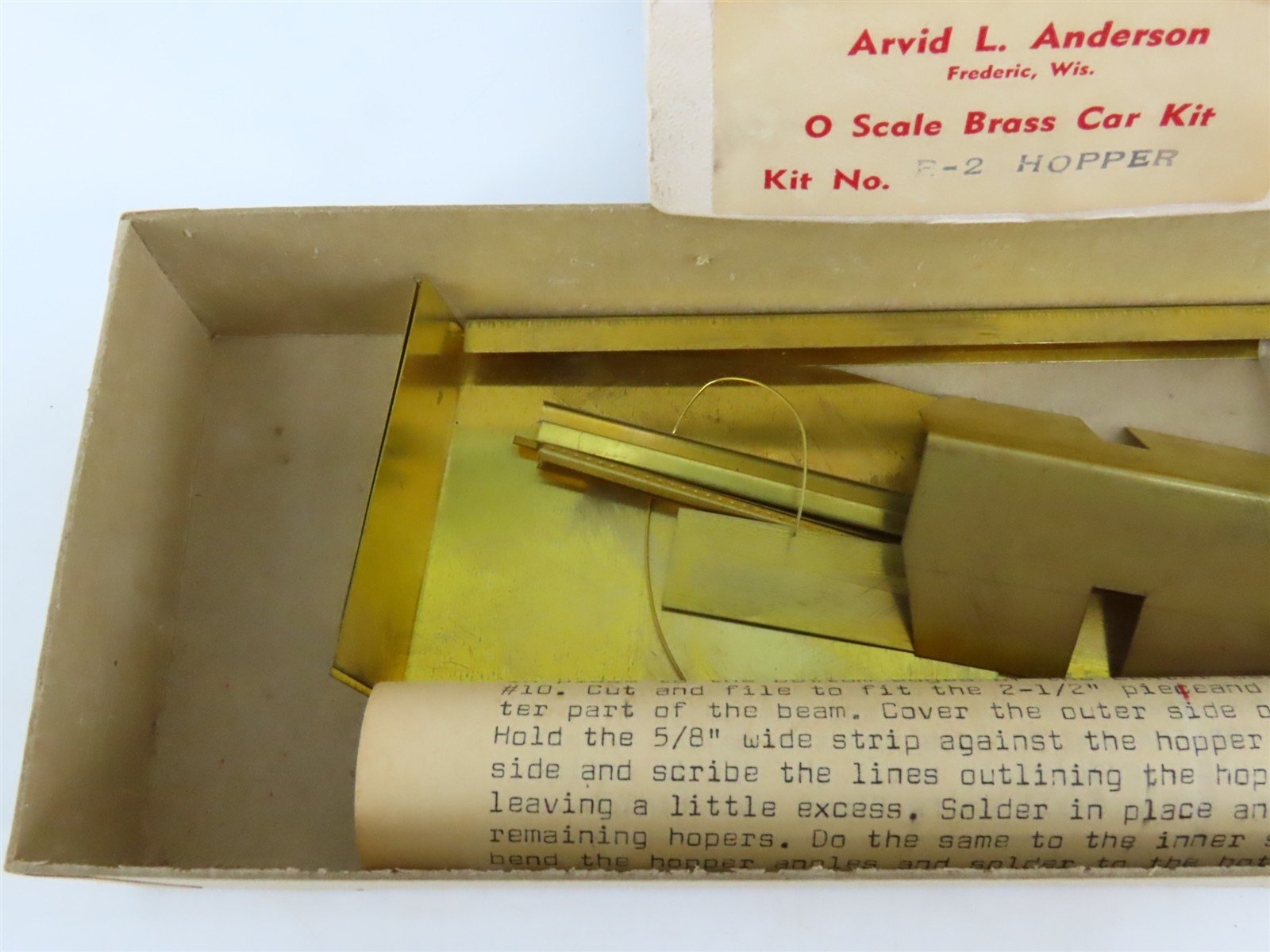 O 2-Rail Arvid L. Anderson BRASS Kit #R-2 Undecorated 2-Bay Open Hopper