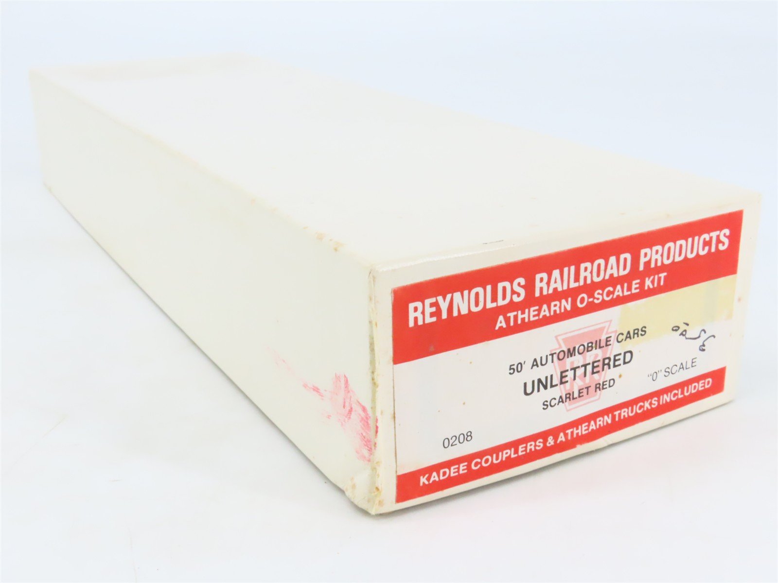 O Scale 2-Rail Reynolds Athearn Kit 0208 Unlettered Scarlet Red 50' Auto Box Car