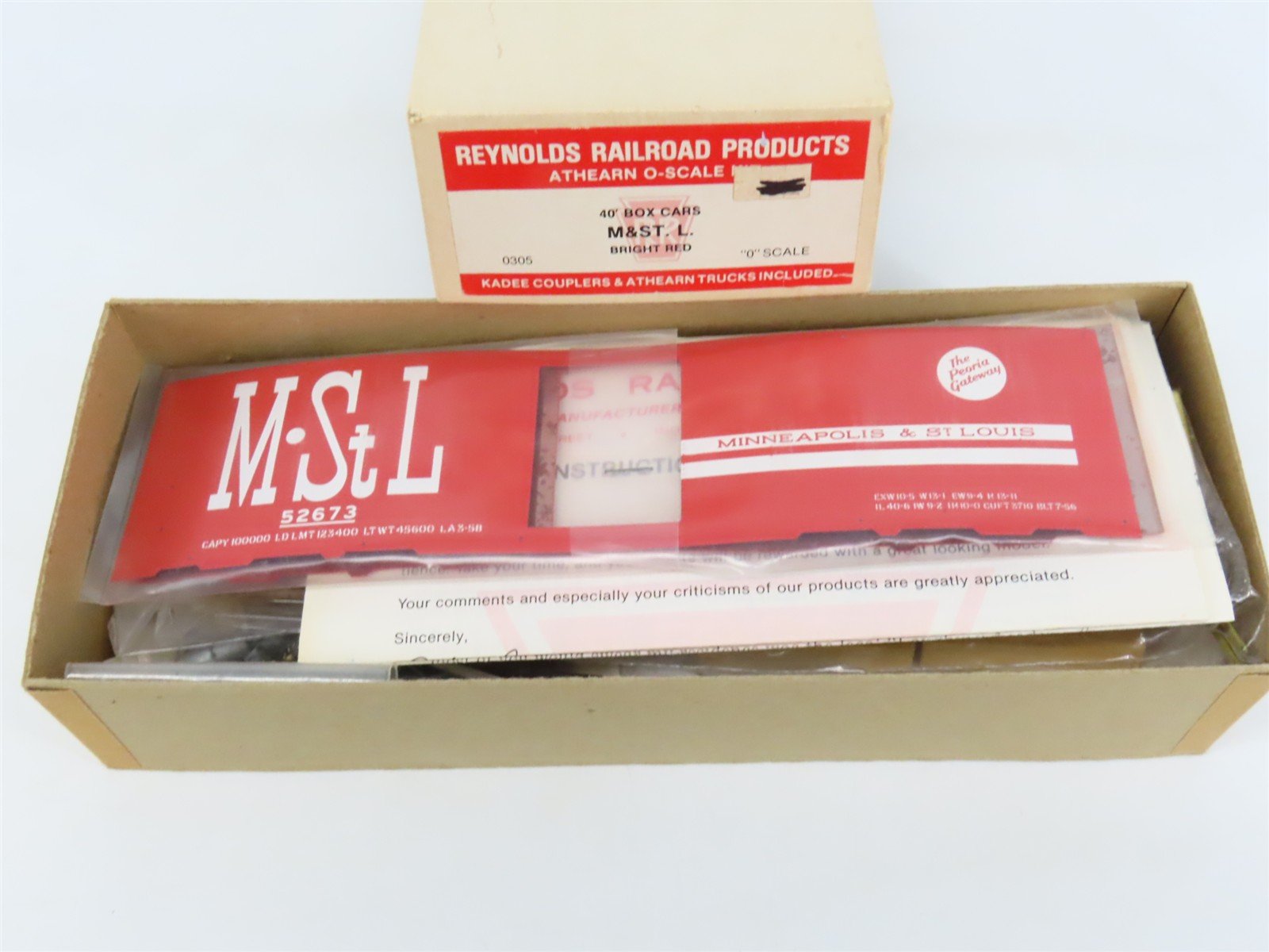 O Scale 2-Rail Reynolds Athearn Kit 0305 M&StL 
