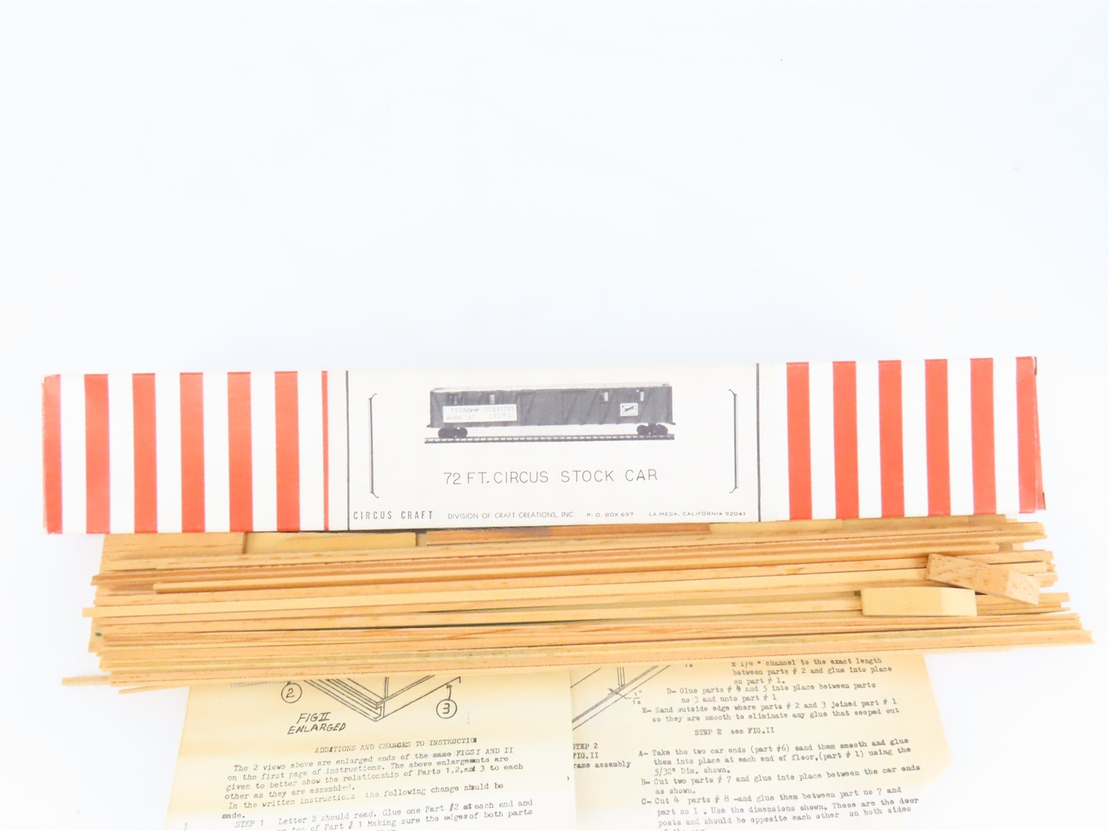 O Scale 2-Rail Circus Craft Craftsman Kit CW152 Undecorated 72' Circus Stock Car