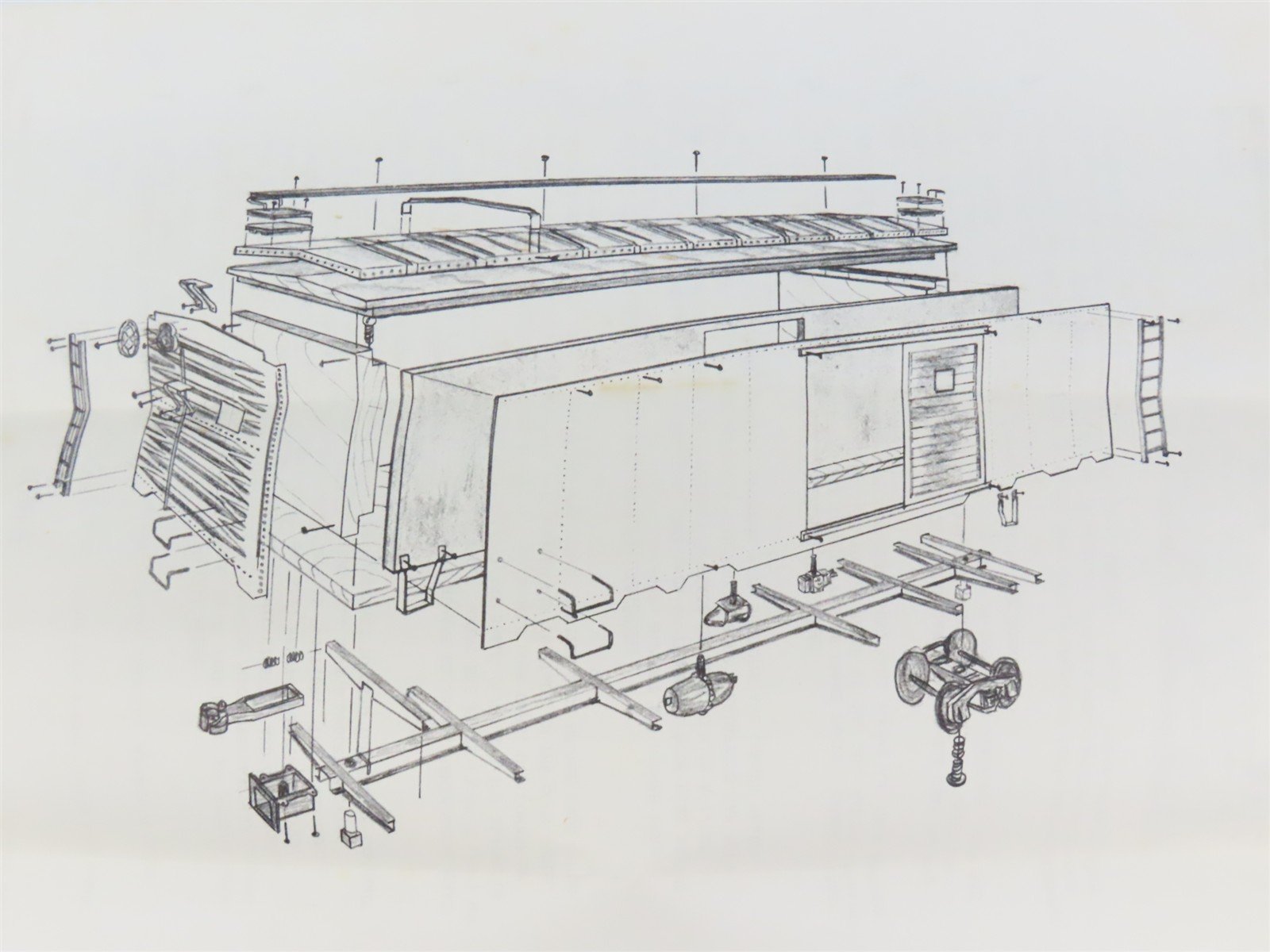 O Scale 2-Rail Athearn Kit #0204 ATSF Santa Fe 50' Auto/Express Box Car #4172