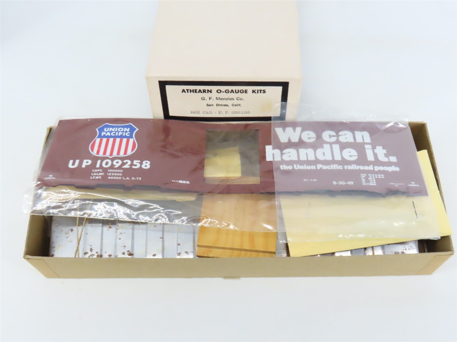 O 2-Rail Athearn G. F. Menzies Kit 0302 UP Union Pacific 40' Box Car #109258