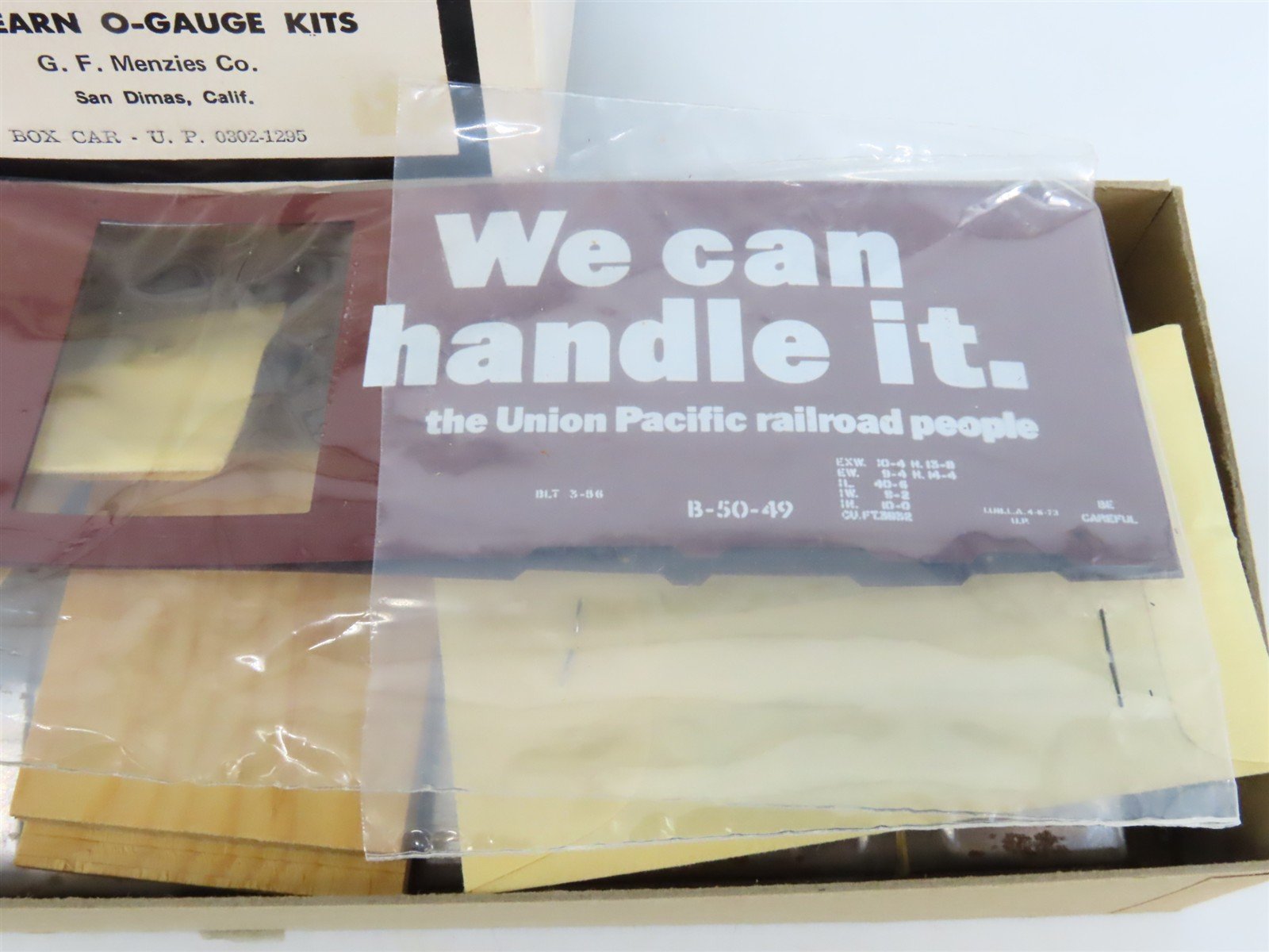 O 2-Rail Athearn G. F. Menzies Kit 0302 UP Union Pacific 40' Box Car #109258