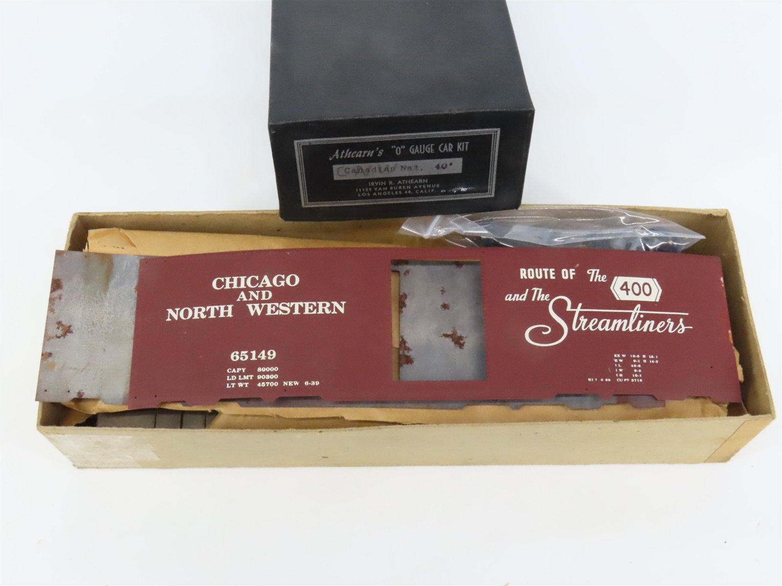 O Scale 2-Rail Athearn Kit CNW Chicago & North Western 40' Steel Box Car #65149