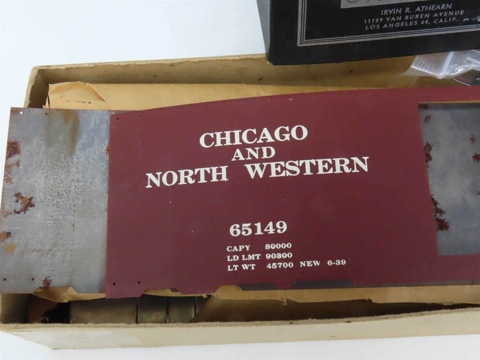 O Scale 2-Rail Athearn Kit CNW Chicago & North Western 40' Steel Box Car #65149