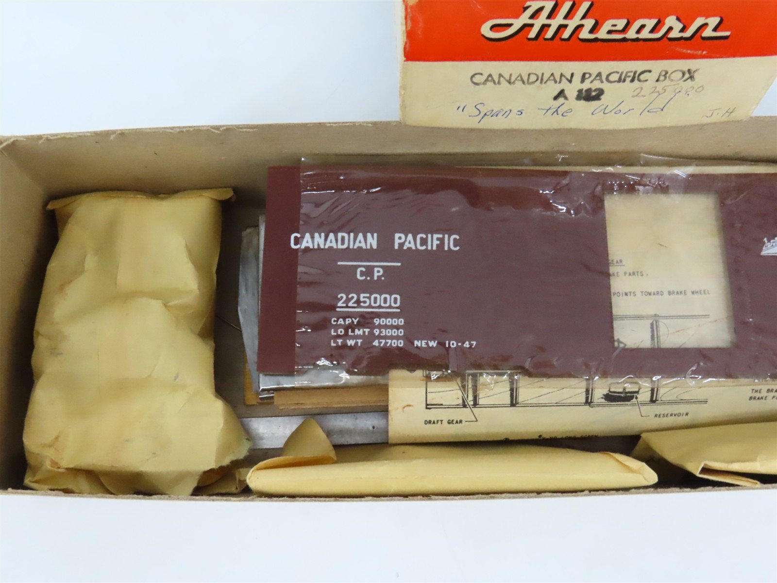 O Scale 2-Rail Athearn Kit A112 CP Canadian Pacific 40' Box Car #225000