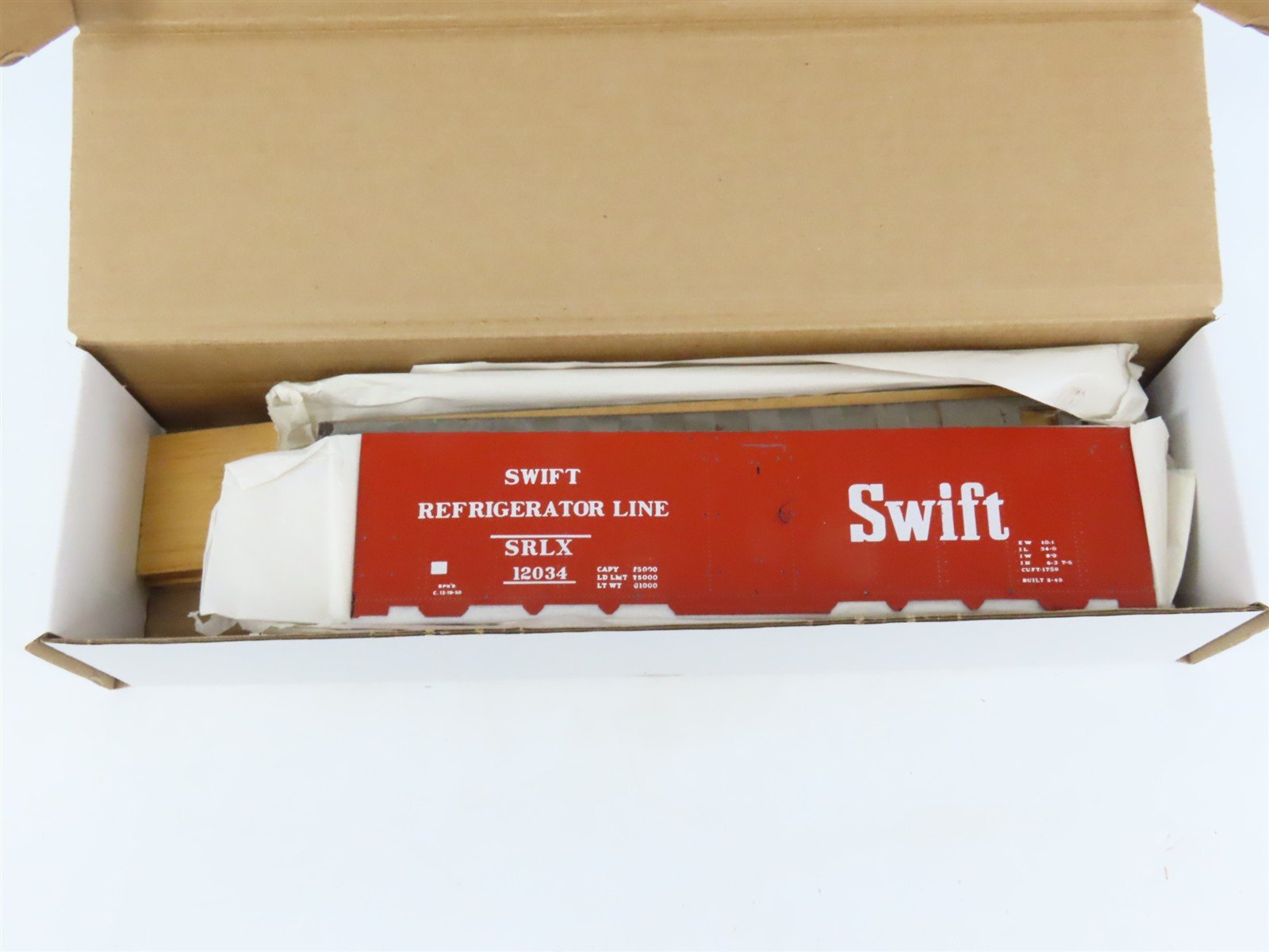 O Scale 2-Rail Athearn Kit SRLX Swift Refrigerator Line 40' Steel Reefer #12034