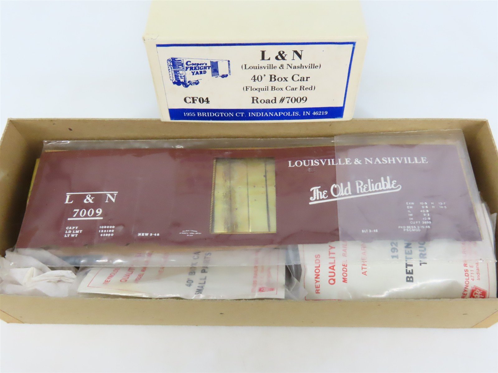 O Scale 2-Rail Reynolds/Athearn BRASS/Wood Kit CF04 L&N 40' Box Car #7009