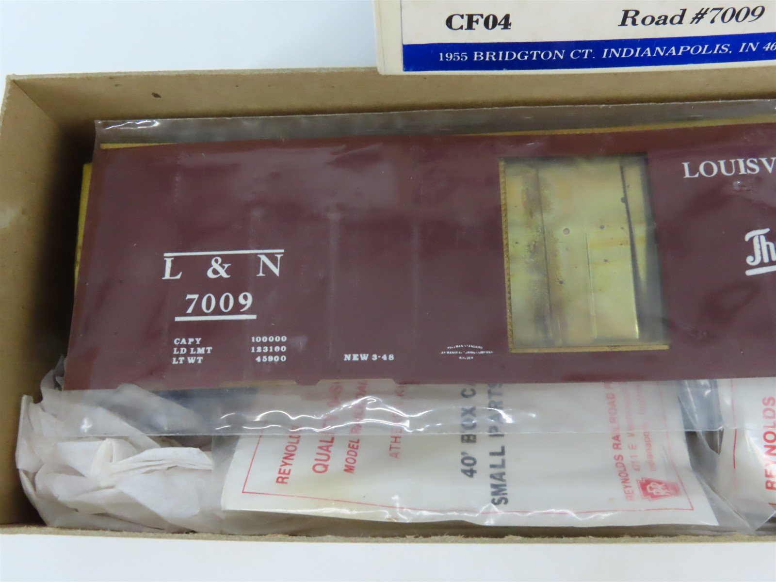 O Scale 2-Rail Reynolds/Athearn BRASS/Wood Kit CF04 L&N 40' Box Car #7009