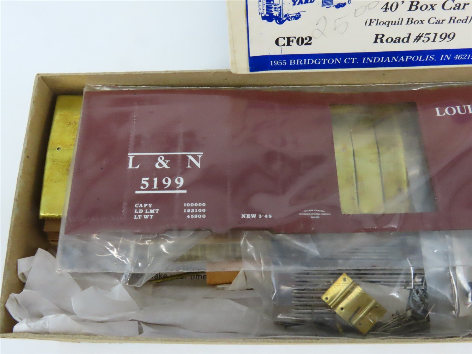 O Scale 2-Rail Reynolds/Athearn BRASS/Wood Kit CF02 L&N 40' Box Car #5199