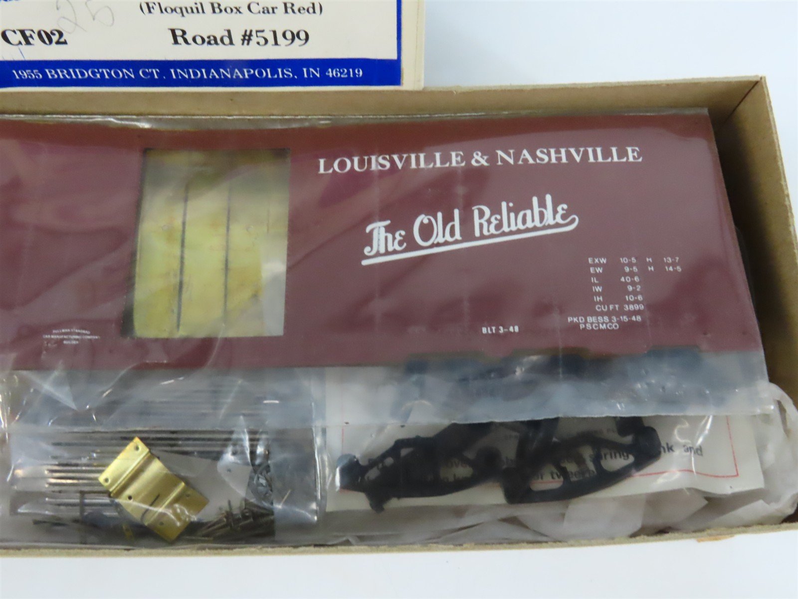 O Scale 2-Rail Reynolds/Athearn BRASS/Wood Kit CF02 L&N 40' Box Car #5199