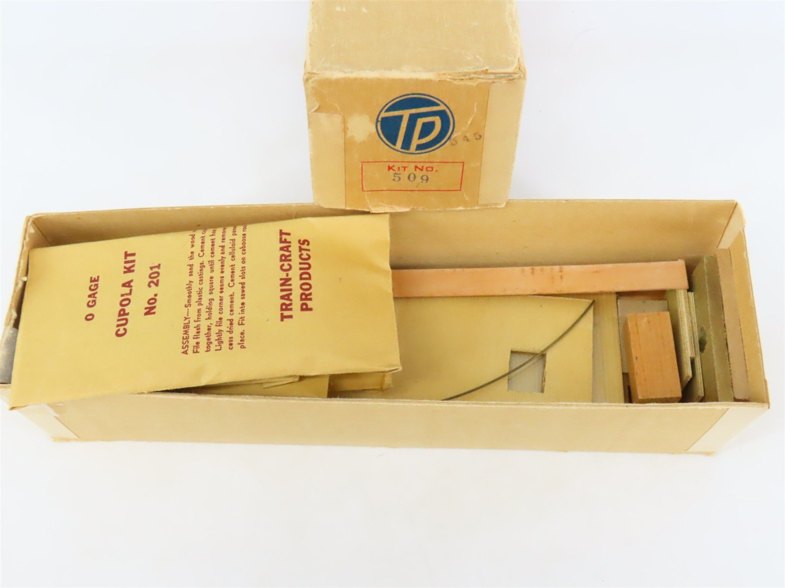 O Scale 2-Rail Train-Craft Craftsman Kit #509 Undecorated Wood Caboose w/ Cupola