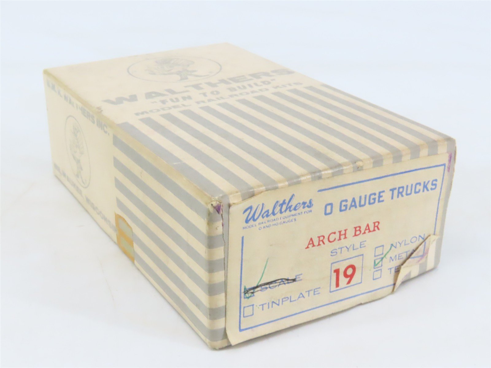 O Gauge 3-Rail Vintage Walthers Metal Arch Bar Trucks w/ Metal Wheels - 1 Pair