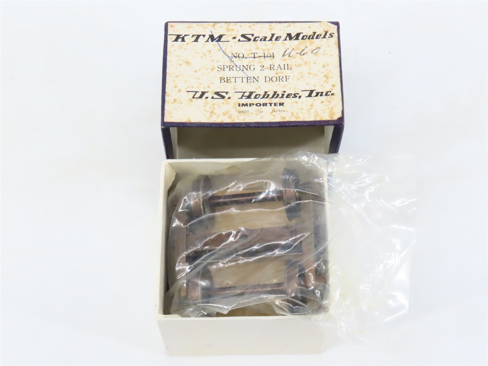 O Scale 2-Rail US Hobbies / KTM #U-60 Sprung Bettendorf Trucks w/Wheels - 1 Pair