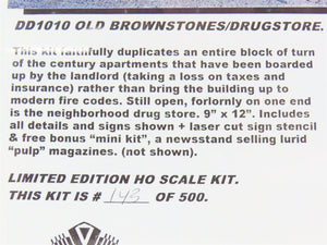 HO Scale Downtown Deco Hydrocal Kit #DD1010 Old Brownstones/Drug Store - SEALED