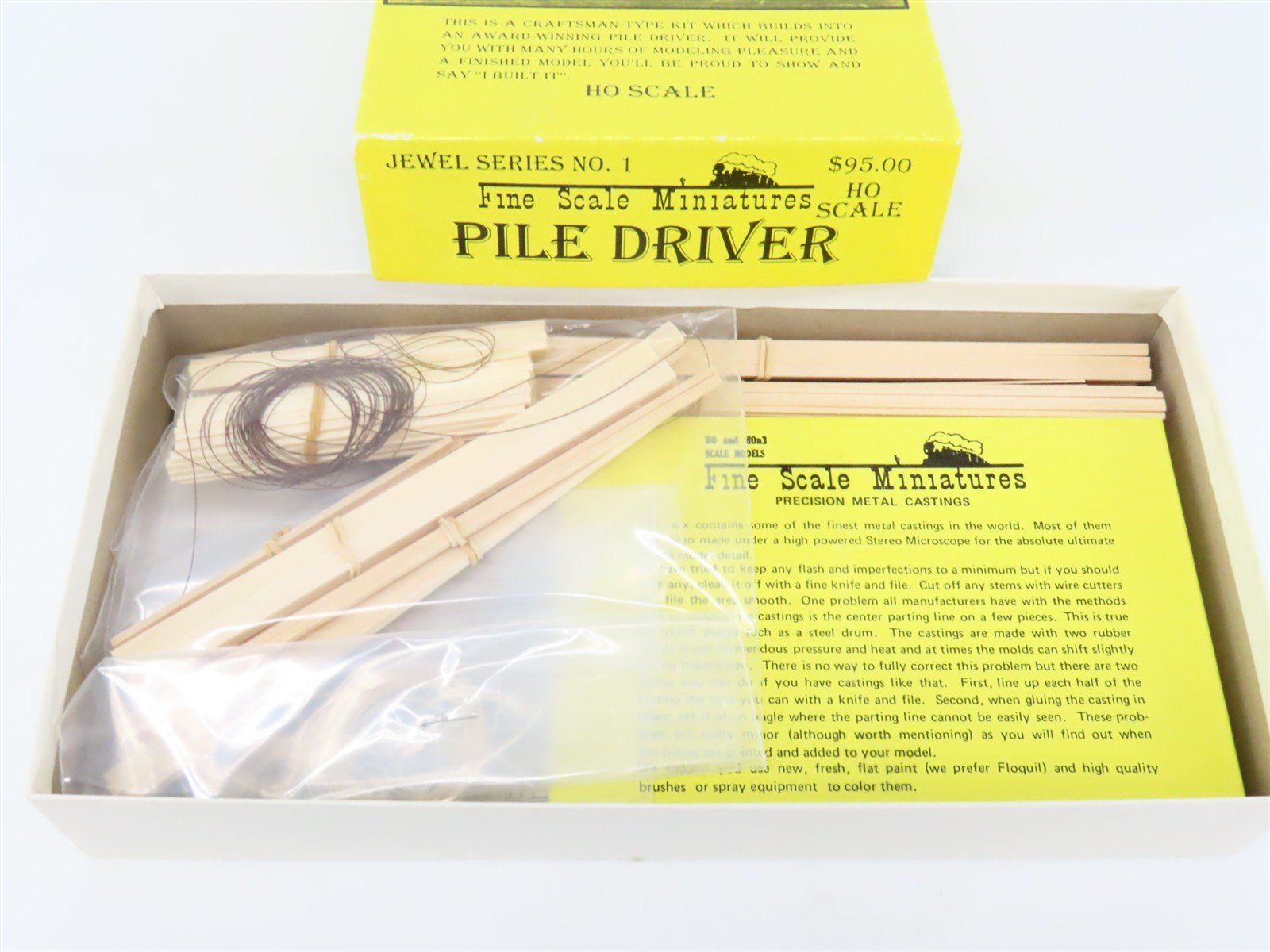 HO 1/87 Fine Scale Miniatures Jewel Series Craftsman Kit #1 Pile Driver - SIGNED