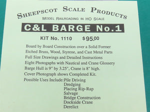 HO 1/87 Sheepscot Scale Products Craftsman Kit #1110 C&L Barge No. 1
