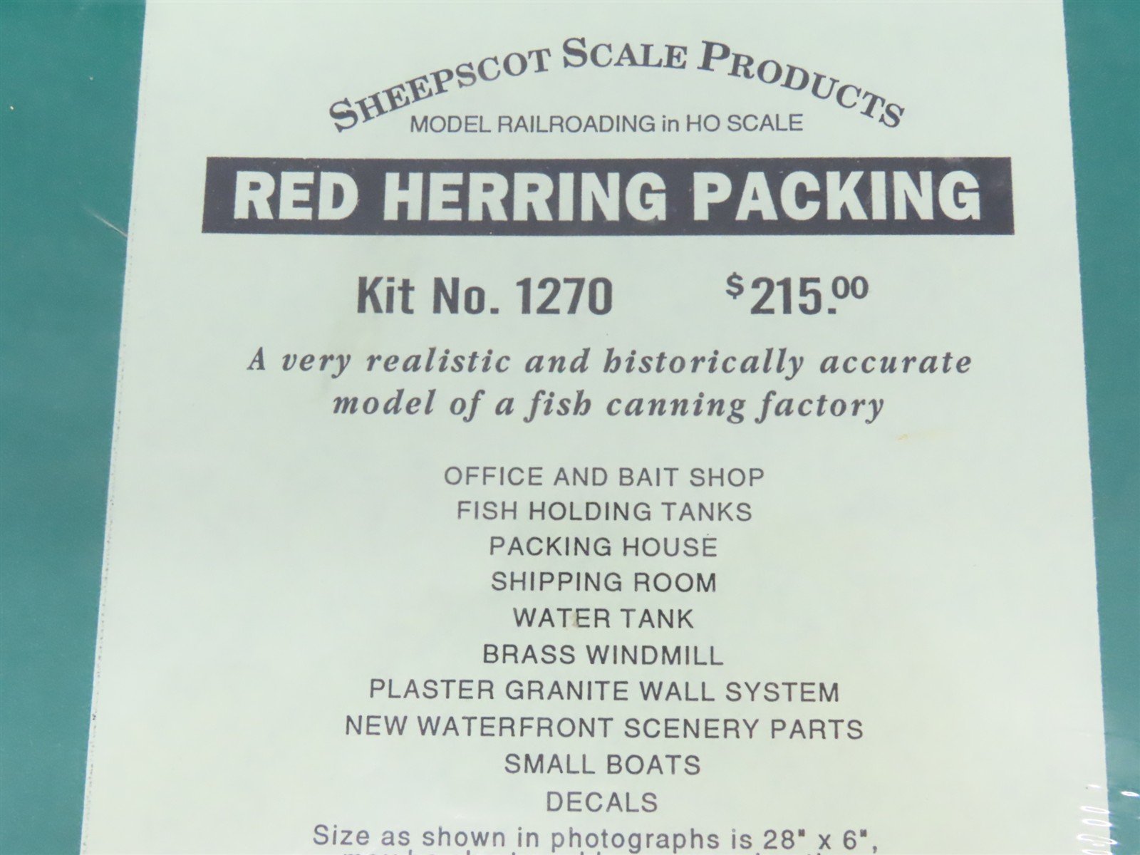 HO 1/87 Sheepscot Scale Products Craftsman Kit #1270 Red Herring Packing -SEALED