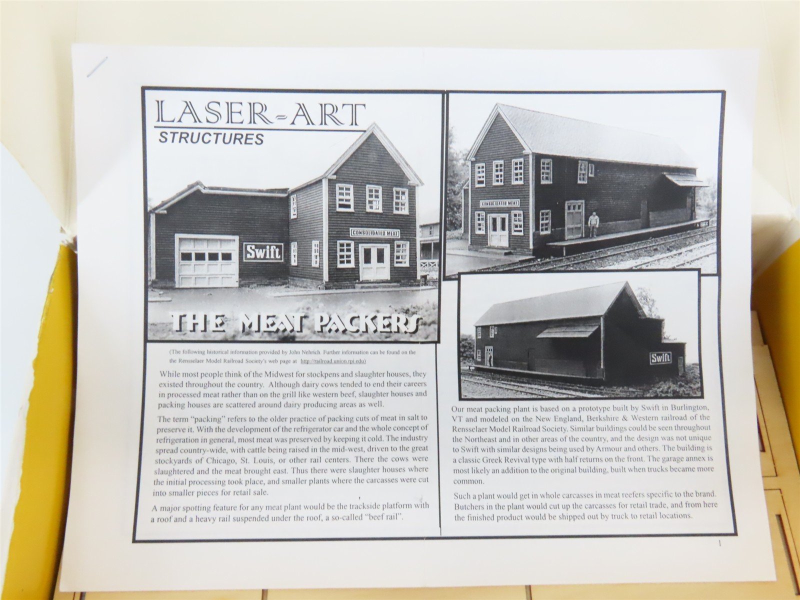 HO 1/87 Scale Branchline Laser-Art Kit #682 Meat Packing Plant