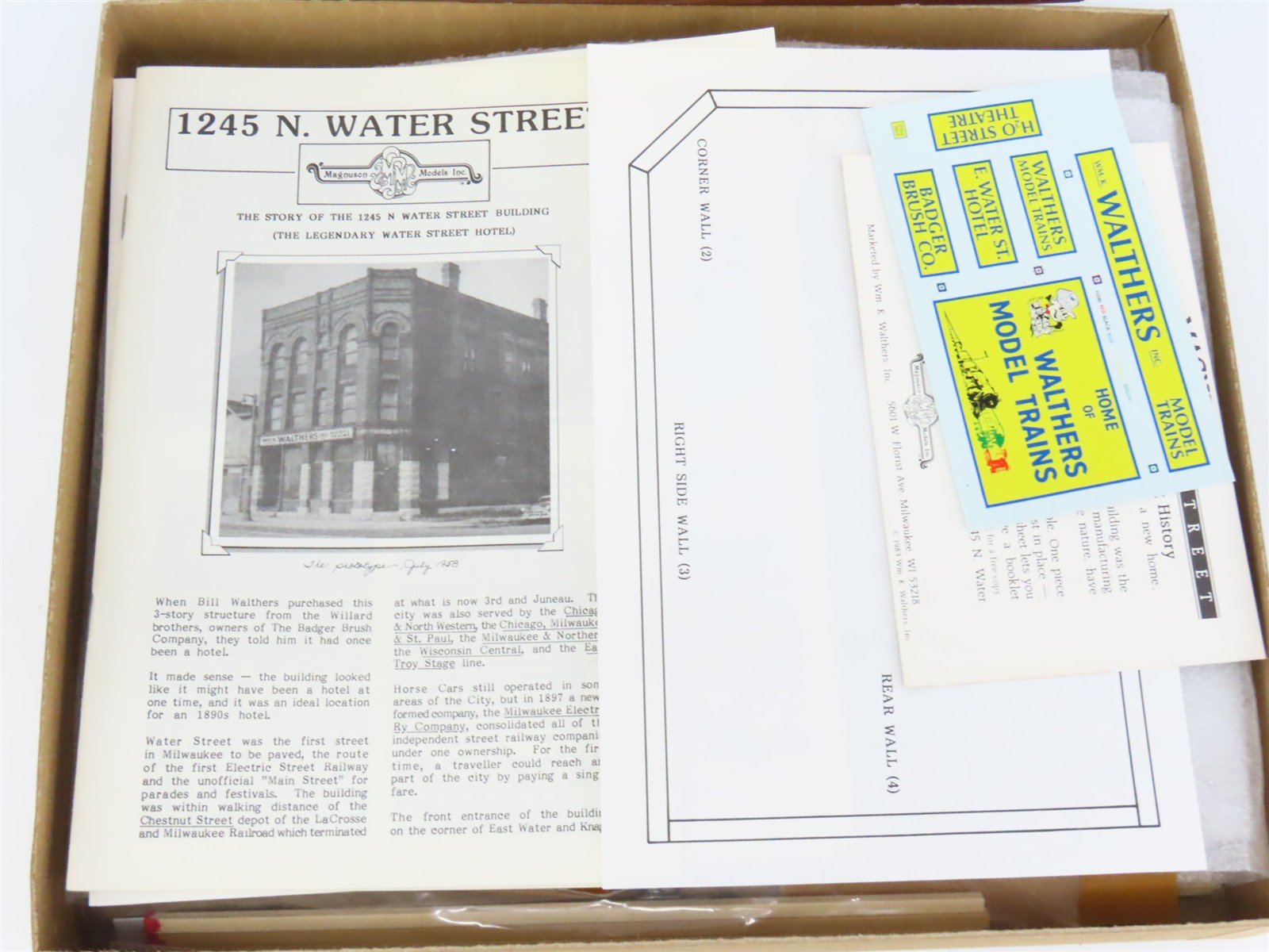 HO Scale Magnuson Models 439-542 1245 N. Water Street Building Kit