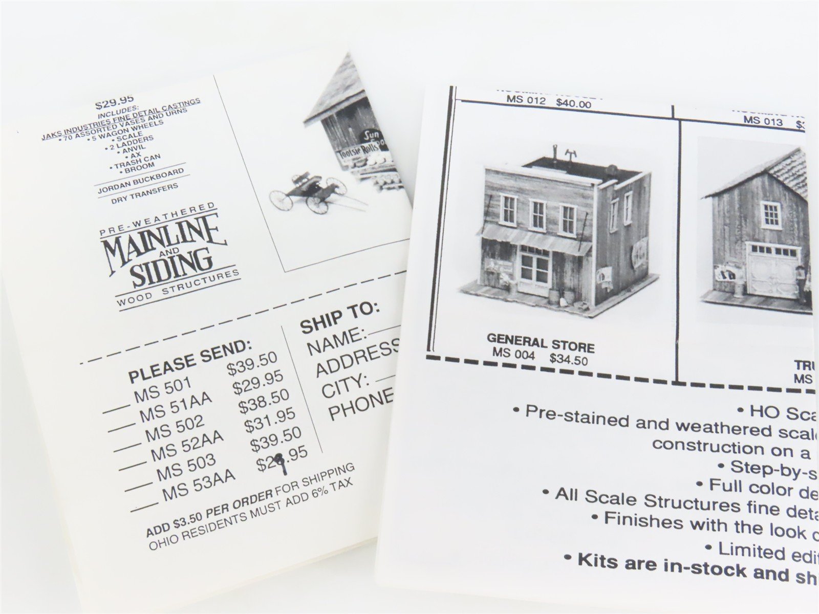 HO Scale Mainline & Siding MS 503 Pottery Barn Accessories Kit