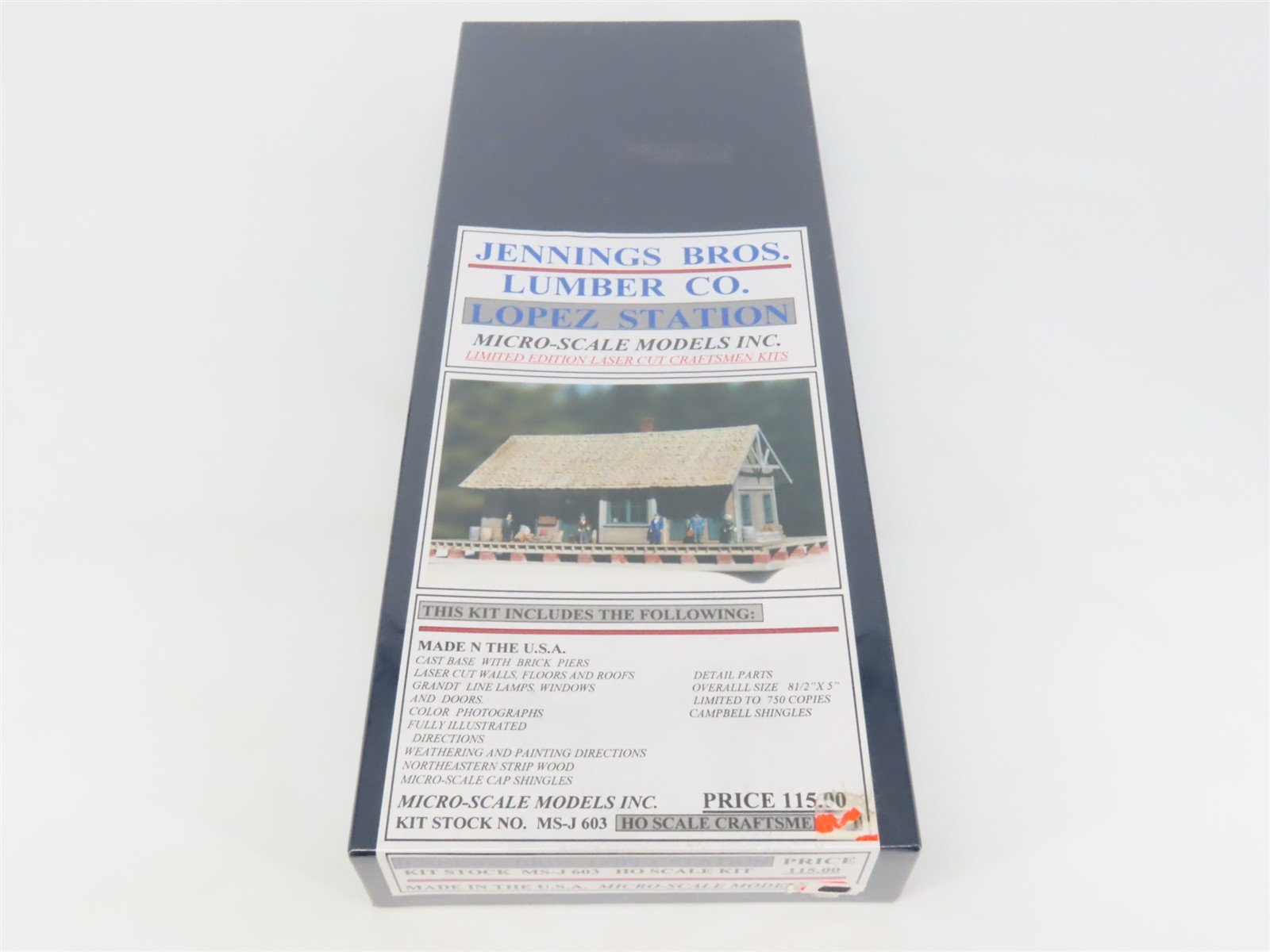 HO Scale Micro-Scale MS-J 603 Jennings Bros. Lopez Station Building Kit SEALED