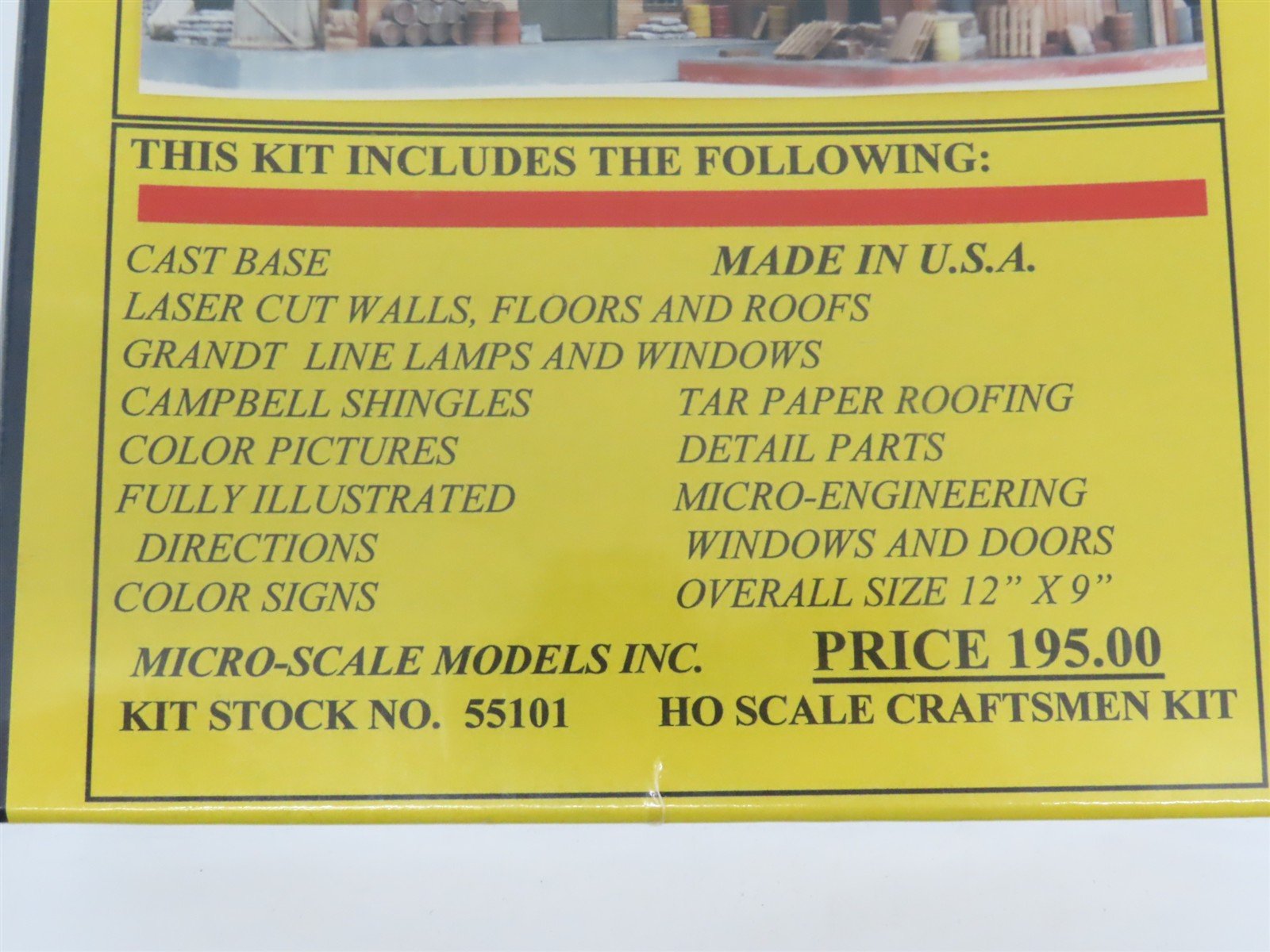 HO Scale Micro-Scale 55101 Whitney Glass Factory Building Kit SEALED