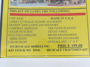 HO Scale Micro-Scale 55101 Whitney Glass Factory Building Kit SEALED