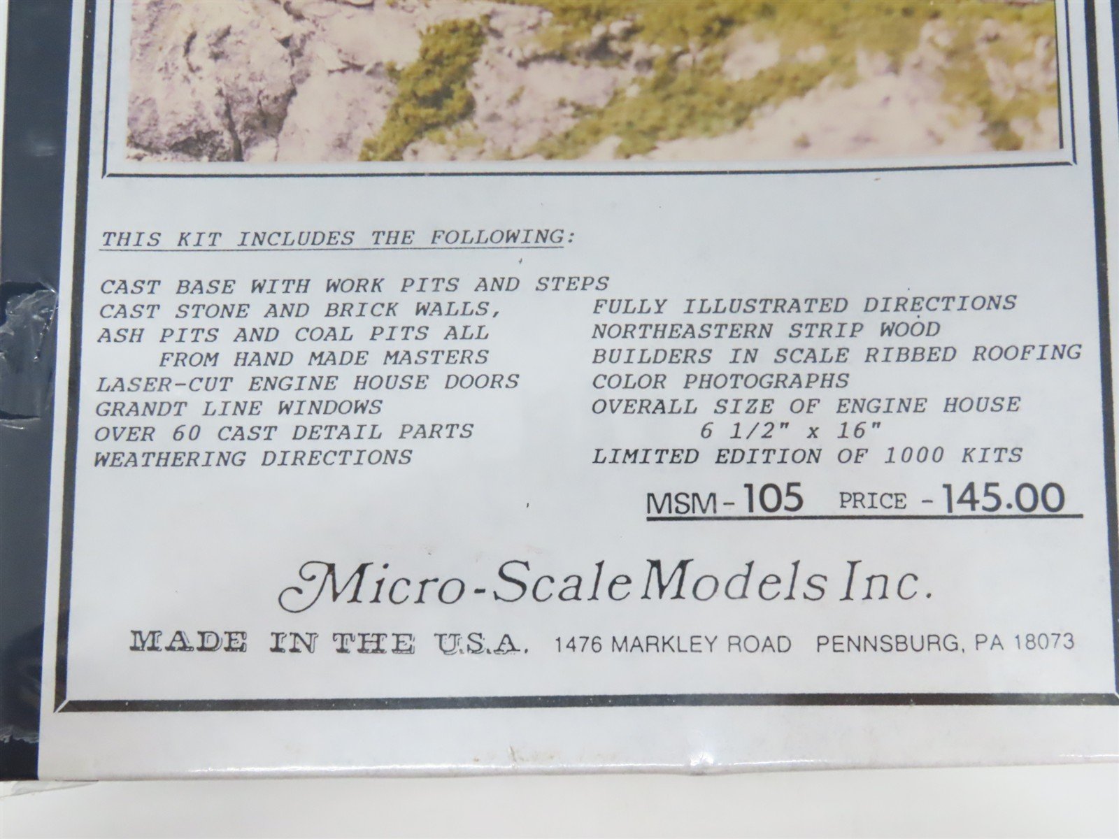 HO Scale Micro-Scale MSM-105 Two Stall Engine House Building Kit SEALED