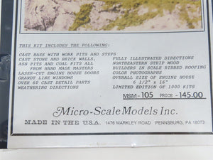HO Scale Micro-Scale MSM-105 Two Stall Engine House Building Kit SEALED
