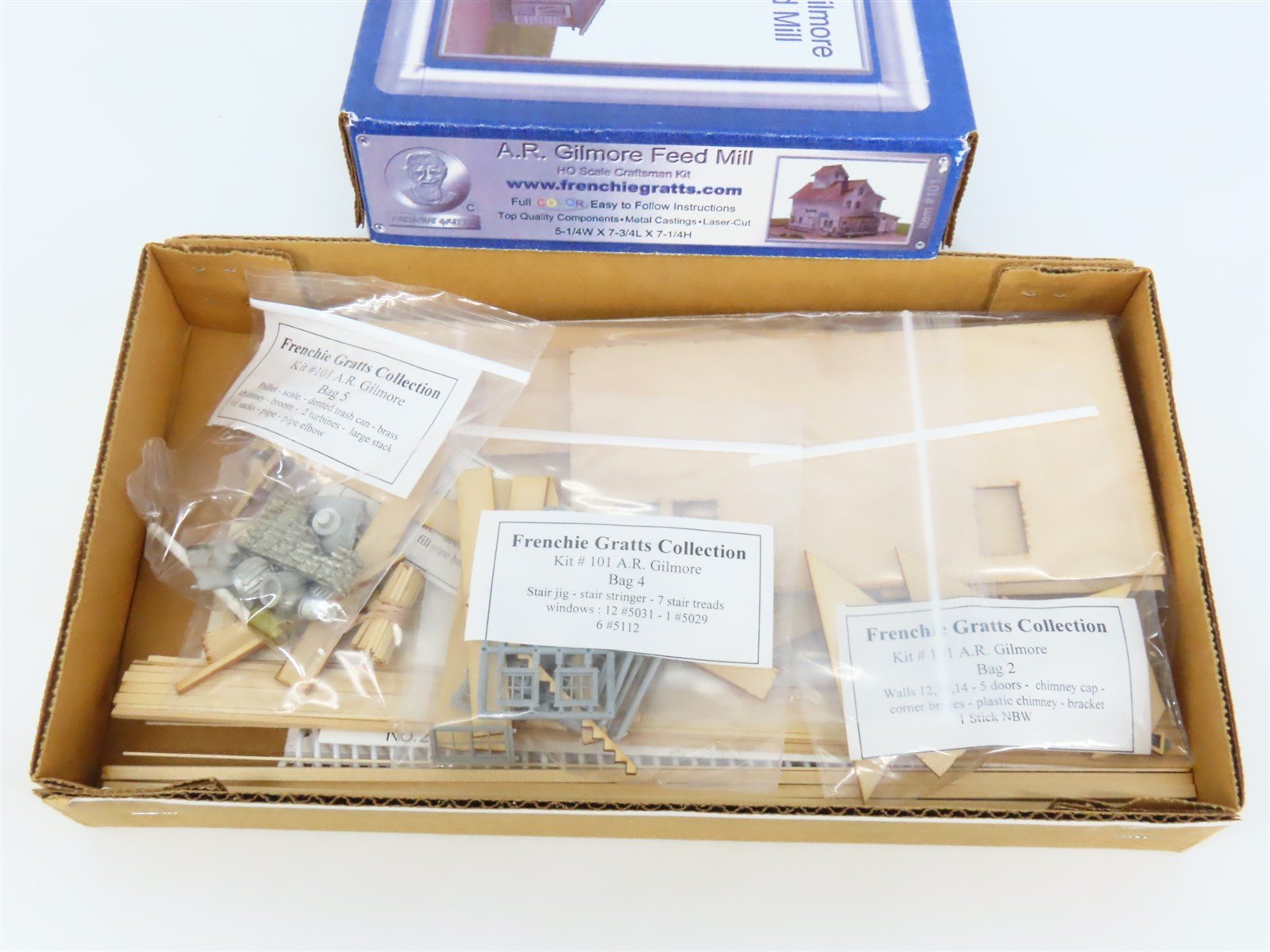 HO Scale Frenchie Gratts 101 A.R. Gilmore Feed Mill Building Kit