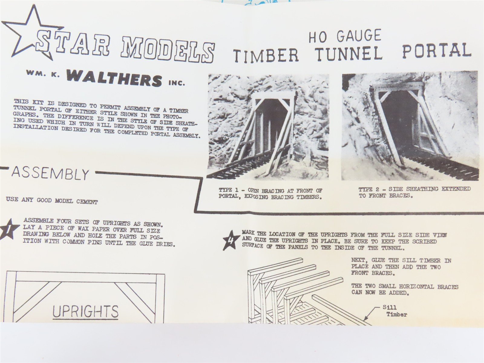 HO Scale Walthers U785 Timber Tunnel Portal Building Kit