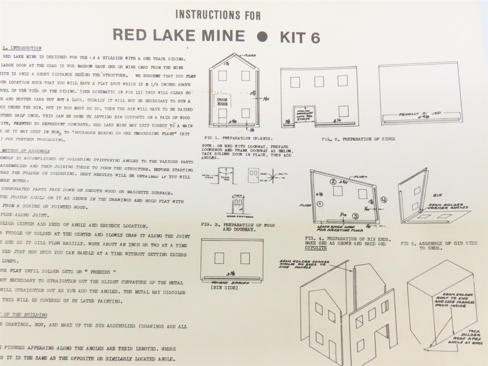 HO Scale California Model Co. 6 Red Lake Mine Building Craftsman Kit