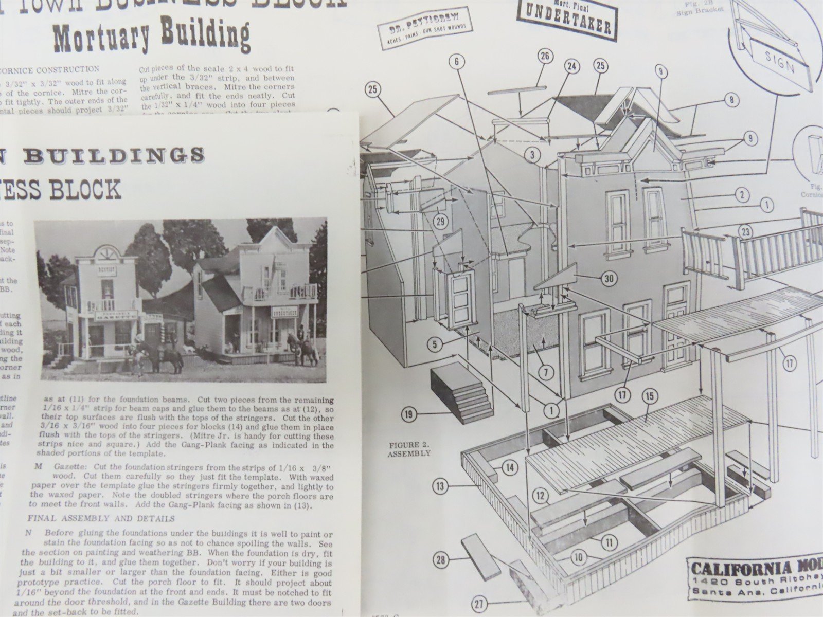 HO California Model Co. 573 Old Town Business Block Building Craftsman Kit