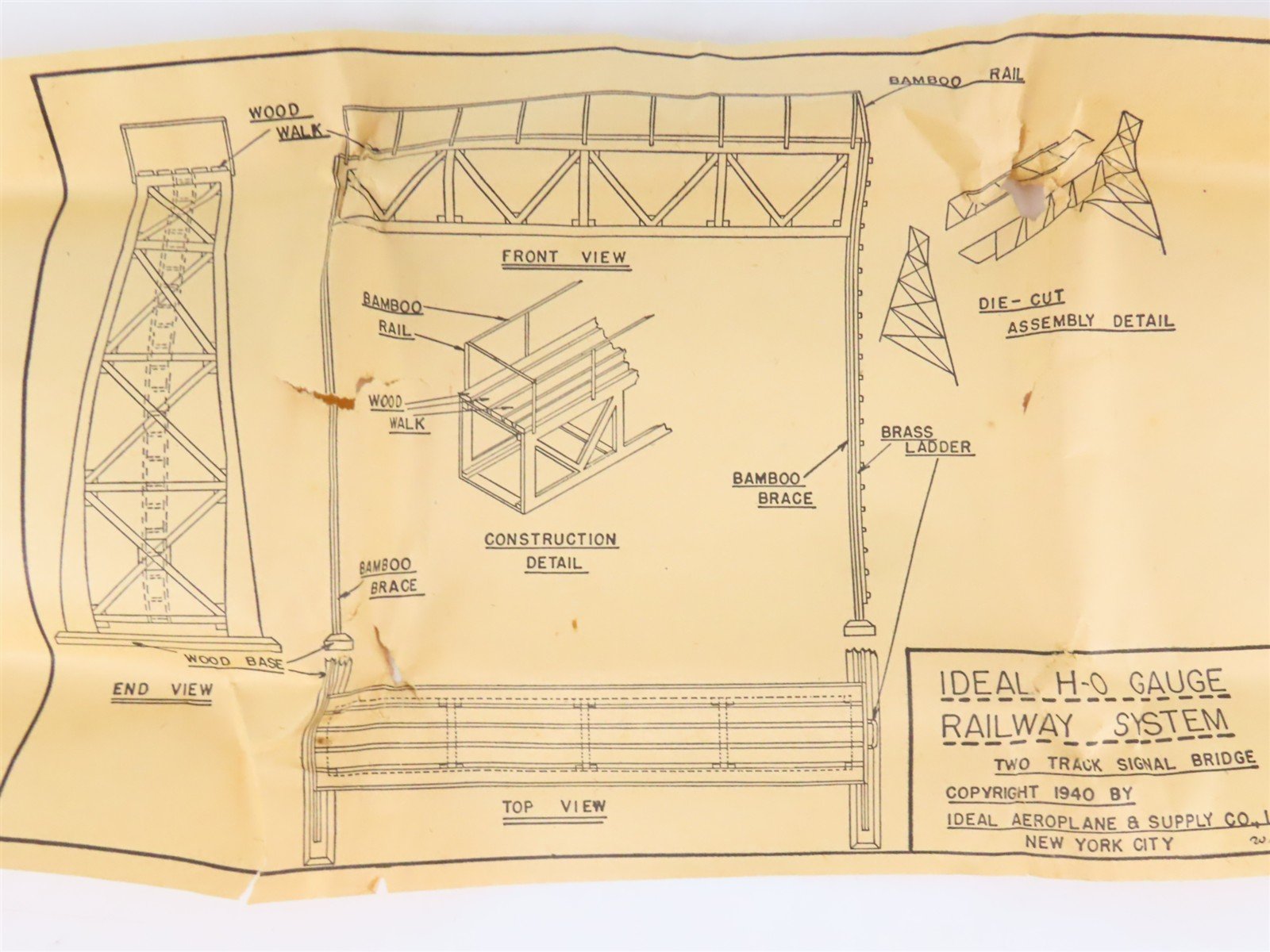 HO Scale Ideal B24 Signal Bridge Building Craftsman Kit