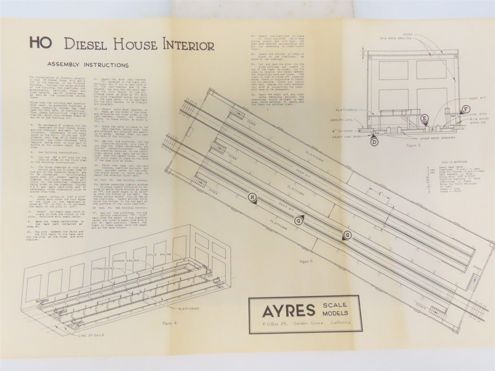 HO Scale Ayres 603 Diesel House Interior Building Craftsman Kit