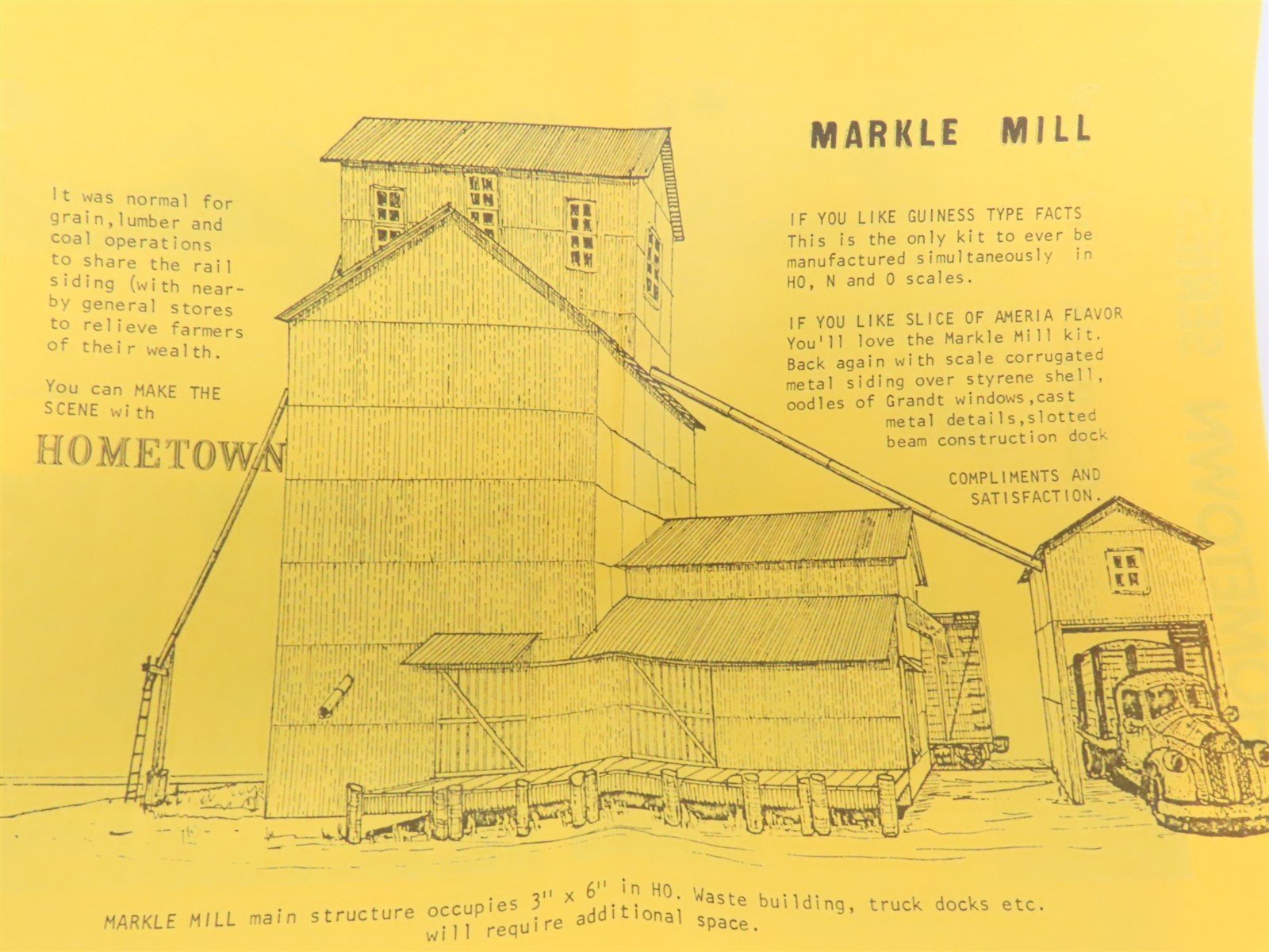 HO Scale Ayres Home Town 6613 Markle Mill Building Craftsman Kit