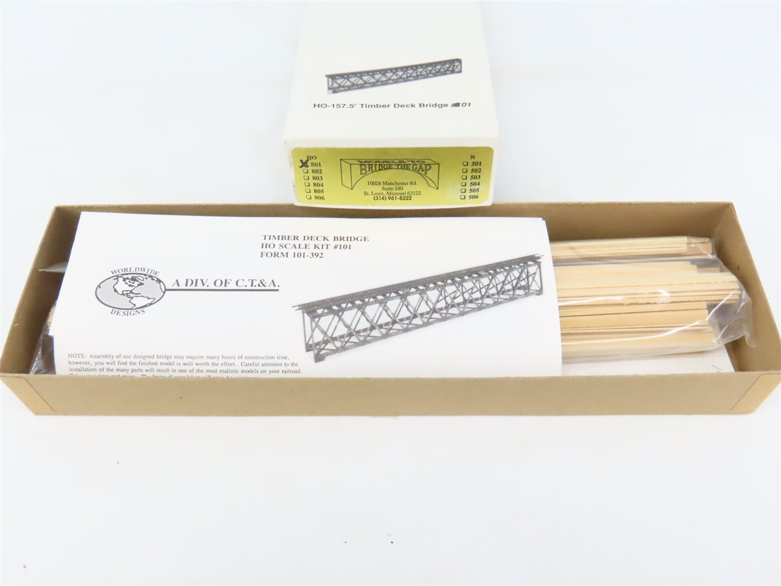 HO Bridge The Gap 801 Timber Deck Bridge Building Craftsman Kit