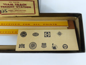 HO Scale Argy Specialties Team Track Freight Station Building Craftsman Kit