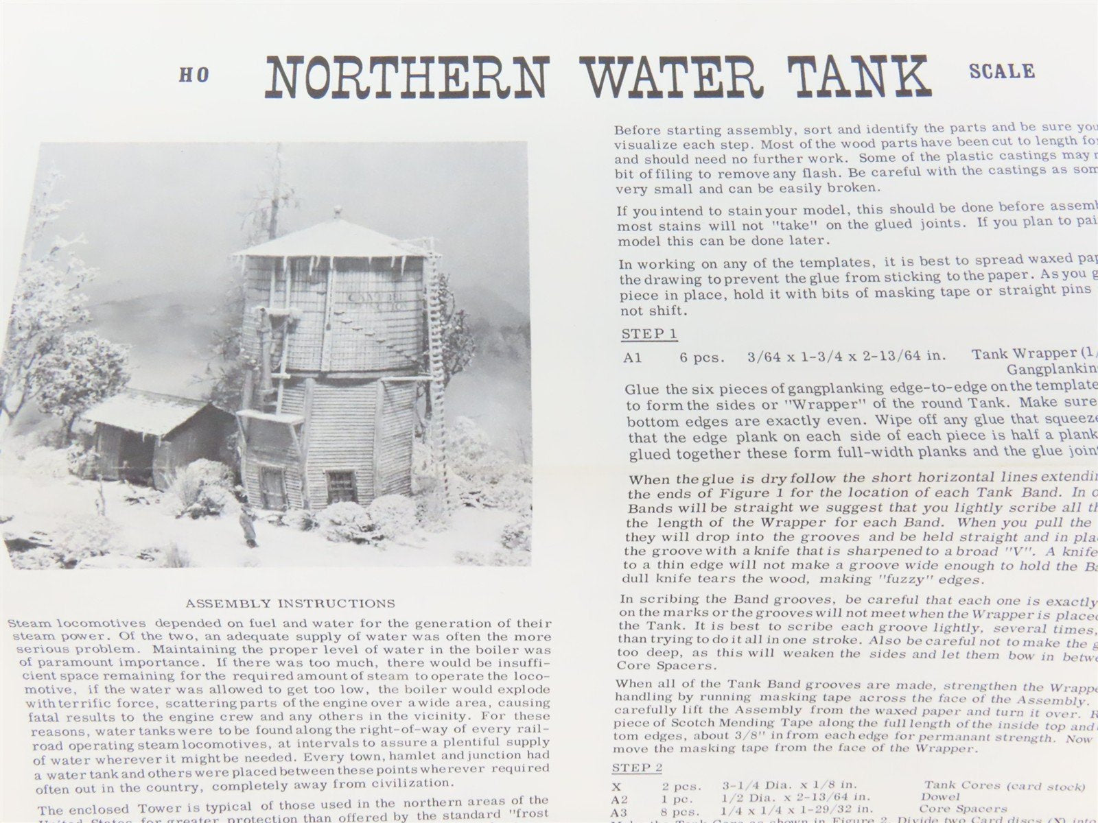 HO Scale Campbell 376 Northern Water Tank Building Craftsman Kit