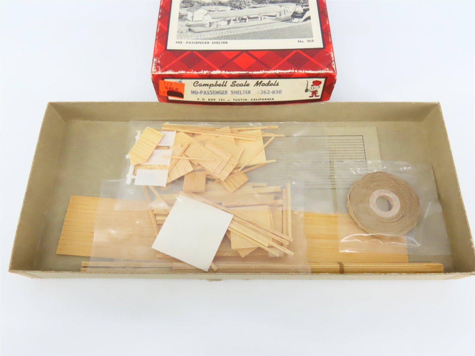 HO Scale Campbell 362-850 Passenger Shelter Building Craftsman Kit