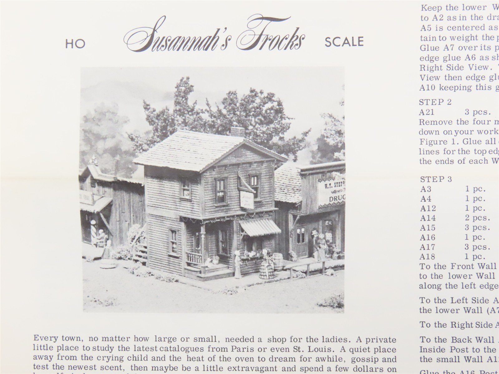 HO Scale Campbell 375-895 Susannah's Frocks Building Craftsman Kit